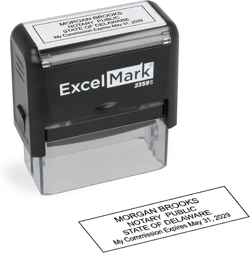 Miniatura 25 de ExcelMark Sello Notarial para los 50 Estados - Sello Oficial del Estado - Texas Negro