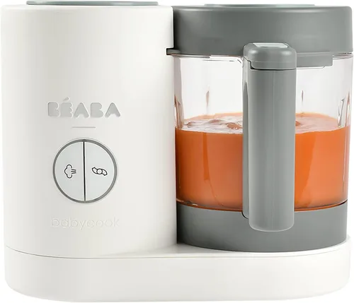 BEABA Babycook Neo - Fabricante de alimentos para bebés | Vidrio no tóxico y acero inoxidable | Confiado por mamás famosas | Procesador de alimentos