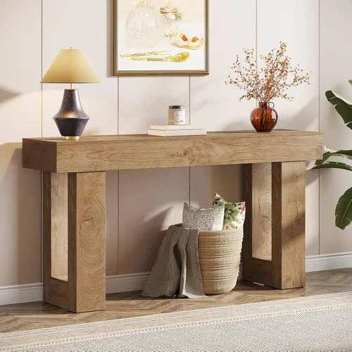 Miniatura 9 de Tribesigns - Mesa consola de 63 pulgadas de largo, mesa de sofá rectangular de madera detrás del sofá, mesa de entrada estilo granja para entrada