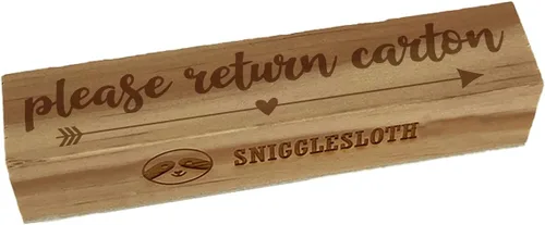 Please Return - Caja de cartón con bonito sello de goma rectangular de flecha para sellar manualidades, 2.50 pulgadas, pequeño