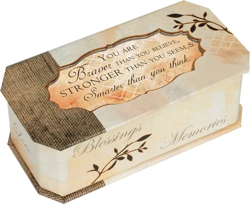 Cottage Garden Braver Stronger Smarter - Caja musical en tono dorado natural que reproduce un mundo maravilloso