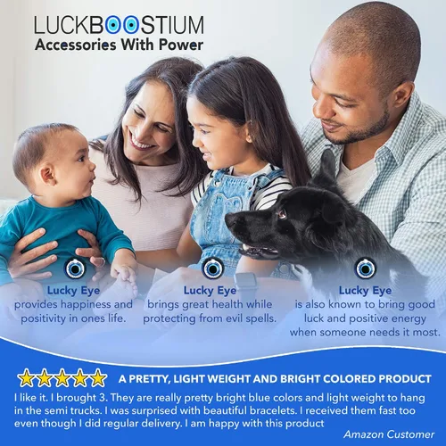 Miniatura 4 de LUCKBOOSTIUM Colgante de elefante feliz con azul, blanco y negro, adorno colgante de coche y piedra preciosa de dije – Accesorios para espejo