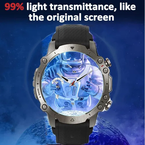 Miniatura 5 de Protector de pantalla compatible con Rapocon Smart Watch, [3 unidades] Película protectora de pantalla de vidrio templado 9H compatible con relojes
