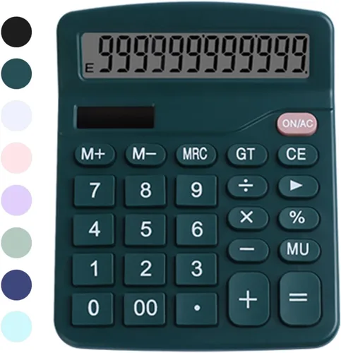 Miniatura 12 de Calculadora de escritorio de oficina - Calculadora financiera simple de doble potencia con botón grande pantalla grande para oficina, hogar y Negro