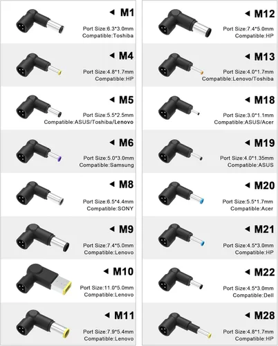 Miniatura 2 de SZGUDULO Adaptador de CA universal de 90 W, cargador para laptop compatible con Dell HP Acer Asus Lenovo IBM Sony Fujitsu Gateway Notebook Ultrabook