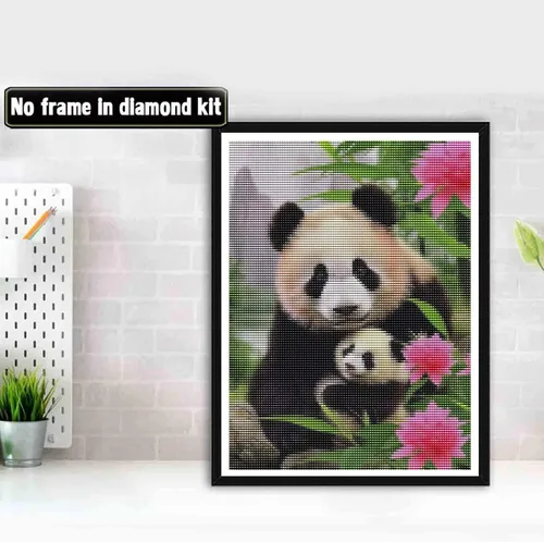 Miniatura 2 de Bimkole Kits de arte de diamantes 5D para adultos, panda, taladro completo, flores, animales, bricolaje, diamantes de imitación, juego de bordado