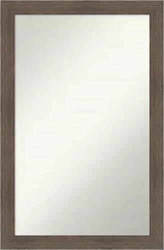 Miniatura 374 de Amanti Art Espejo de pared personalizado no biselado (24 x 27 pulgadas), marco estrecho de nogal chipre - varios tamaños personalizados - Espejo