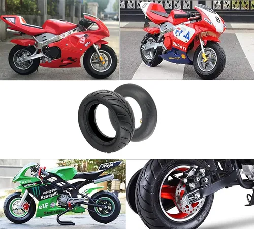 Miniatura 6 de Juego de neumáticos y tubos interiores 110/50-6.5 para 38cc 47cc 49cc Mini Pocket Rocket Drit Pit Bike Scooter Mini Dirt Bike Scooter Mini Moto