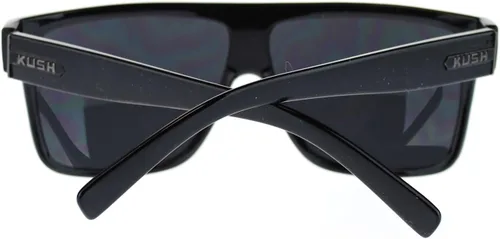 Miniatura 4 de JuicyOrange KUSH - Gafas de sol para hombre, montura cuadrada plana, lente negra oscura, 5 5/8 pulgadas (5.630 in) de ancho x 2 pulgadas de alto