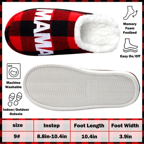 Miniatura 4 de VitalCozy 2 piezas de pantuflas de mamá oso regalo para mamá, mamá, oso, manta a cuadros de búfalo para asistentes administrativos, manta de regalo