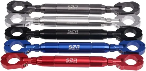 Miniatura 7 de 0.866 in aleación de aluminio Bold grueso motocicleta Accesorios Balance Bar ajustable fuerza palancas manillar travesaño teléfono titular (negro)