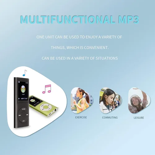Miniatura 4 de Reproductor de MP3, reproductor de música MP3 portátil sin pérdidas delgado con auriculares, pantalla LCD de 1.8 pulgadas, reproductor de música