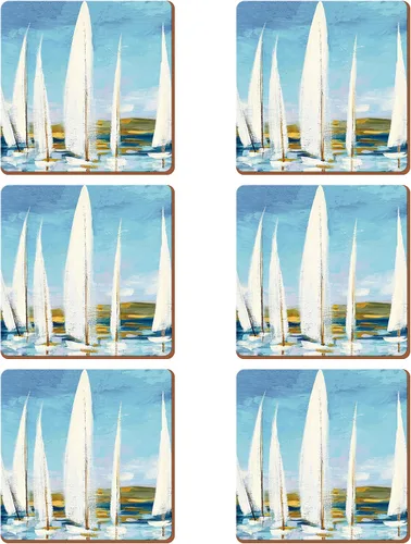 Miniatura 27 de Creative Tops Cornish Harbour - Juego de 6 posavasos con respaldo de corcho, 4.1 x 4.1 in