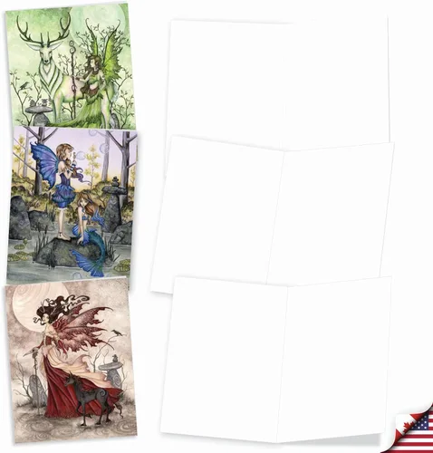 Miniatura 2 de The Best Card Company - 20 bonitas tarjetas para niños en caja (4 x 5.12 pulgadas) - Juego surtido en blanco (10 diseños, 2 de cada uno) - Fantastic