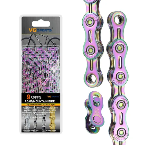 Miniatura 12 de VG SPORTS Cadenas de bicicleta de 6/7/8/9/10/11 velocidades, cadenas de bicicleta ligeras semihuecas/huecas para bicicleta de carretera/MTB/BMX