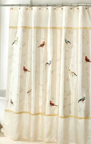 Miniatura 4 de Avanti Linens - Cortina de tela para la ducha, decoración de baño inspirada en la naturaleza (Colección Aves Doradas, 72")