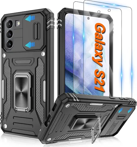 Miniatura 95 de Atump Funda para Motorola Moto G Play 2024 (4G) con [paquete de 2] protector de pantalla HD y cubierta para cámara deslizante, soporte de anillo
