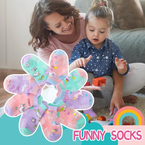 Miniatura 4 de Baby Girls Boys Toddlers Grips Socks Kids Non Slip Anti Skid Ankle Cotton No Show Socks with Grippers