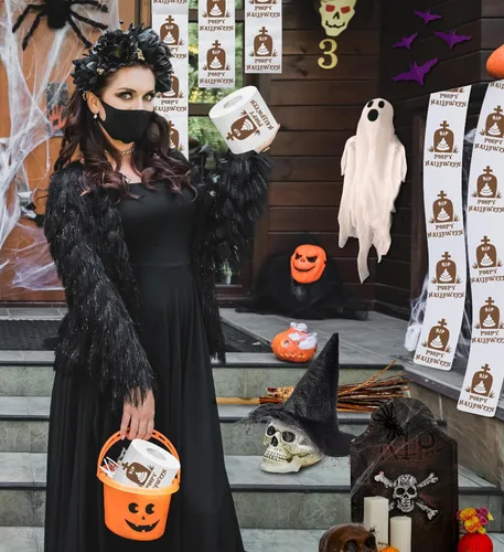 Miniatura 6 de Printed TP RIP - Papel higiénico impreso para Halloween, rollo de papel higiénico aterrador para sorpresa y divertido regalo novedoso para Marrón RIP