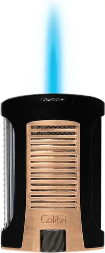 Miniatura 12 de Colibri Daytona - Encendedor de butano resistente al viento: llama ajustable, encendedor de puros recargable de un solo chorro, diseño ergonómico Oro