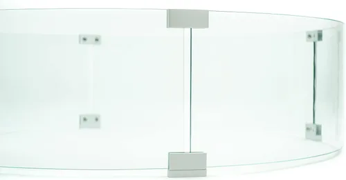 Miniatura 3 de AMS Chimenea redonda de 23 pulgadas, protector contra el viento de vidrio Panel protector de llama de vidrio templado transparente. Resistente al
