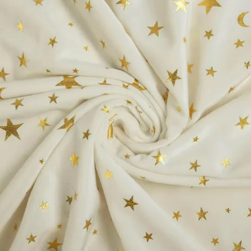 Miniatura 6 de Manta para bebé para niños y niñas, de tela suave de visón con doble capa, reverso punteado con estrellas y luna, manta receptora de 30 x 40 Beige