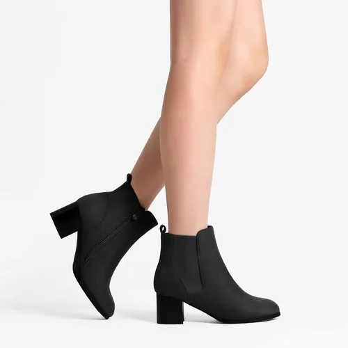Miniatura 5 de DREAM PAIRS Botas elásticas Gore Chelsea para mujer, botines de tacón grueso
