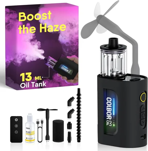 Máquina de niebla portátil COLBOR CF3, mini máquina de humo manual para fotografía con control remoto, pequeño difusor de neblina con protección de