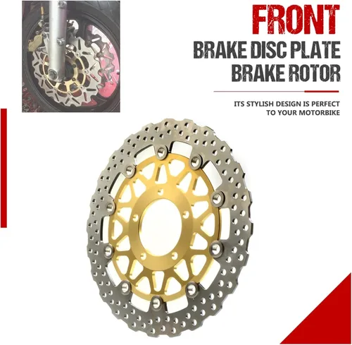Miniatura 6 de Para KAWASAKI para Z800 E Z1000 para ZX-10R para VERSYS 1000 ZX-14R ZG GTR ZZ-R 1400 ZX6R NINJA 636 ABS motocicleta disco delantero placa freno Oro