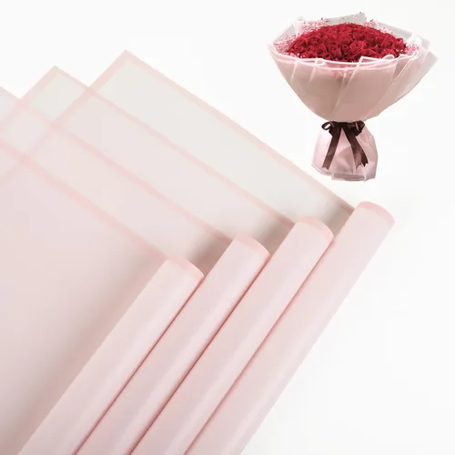 NESCCI Papel de Envolver Flores de 20 Hojas - Papel de Envolver Ramo Floral Impermeable, Suministros de Floristería Papel de Embalaje para Boda Rosa