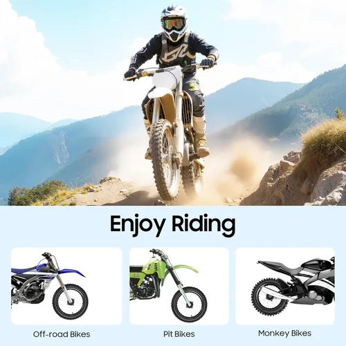 Miniatura 8 de Juego de neumáticos para motocross 60/100-14 ruedas delanteras y 80/100-12 traseras con llanta, tubo, freno de disco y piñón - Se adapta a