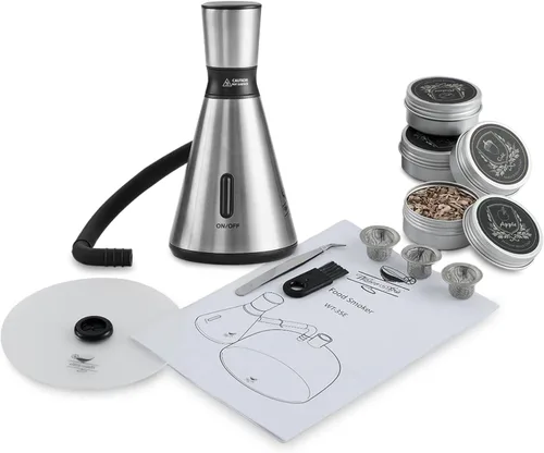 Miniatura 10 de Kit de Pistola de Humo para Cóctel - Kit Completo de Ahumador de Cócteles con 4 Sabores de Madera, Accesorios y Cepillo - Kit de Ahumador de Bebidas