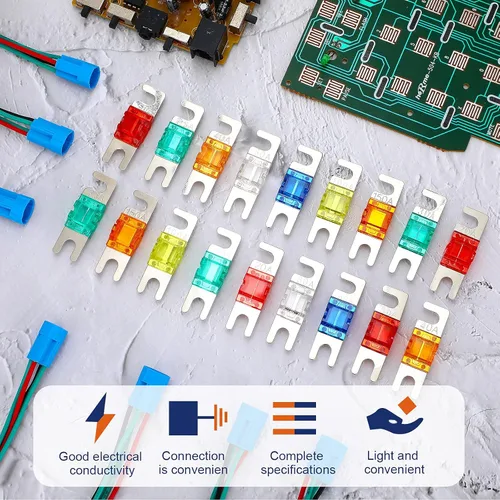 Miniatura 4 de Frienda 18 Piezas Mini Fusibles ANL Chapados Paquete Kit de Portafusibles de Audio para Automóvil para Sistema Electrónico de Audio y Video Marino