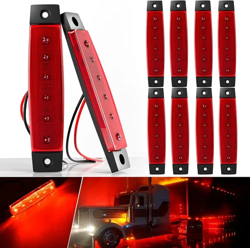 Miniatura 16 de BJZ luces LED para remolque verdes, 6 luces LED, barra de luz de señal de giro, indicador de luz de 3.8" para parte delantera y trasera