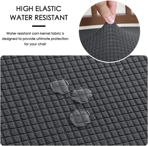 Miniatura 5 de FORCHEER Juego de fundas ergonómicas para sillas de oficina con funda para reposacabezas, repelente al agua para silla ejecutiva de oficina Gris