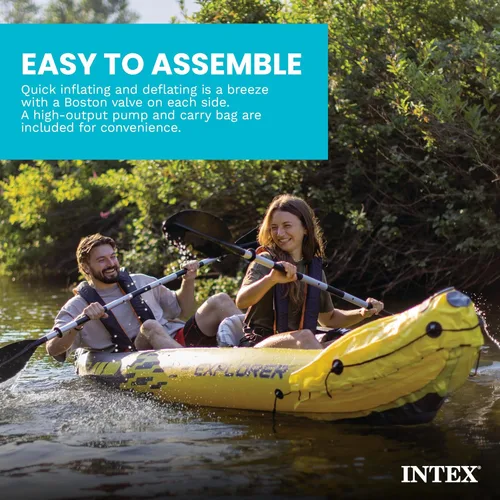 Miniatura 6 de Intex 68307EP Explorer K2 Juego de kayak inflable: incluye remos de aluminio de lujo de 86 pulgadas y bomba de alto rendimiento - PVC superfuerte