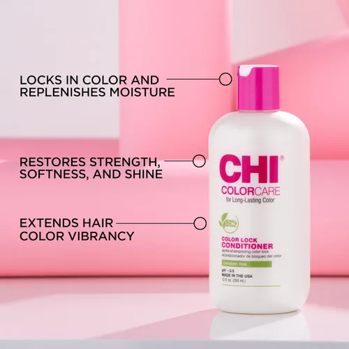 Miniatura 2 de CHI ColorCare - Acondicionador de bloqueo de color, bloquea el color y repone la humedad para cabello teñido sin sulfatos, parabenos y crueldad, 12