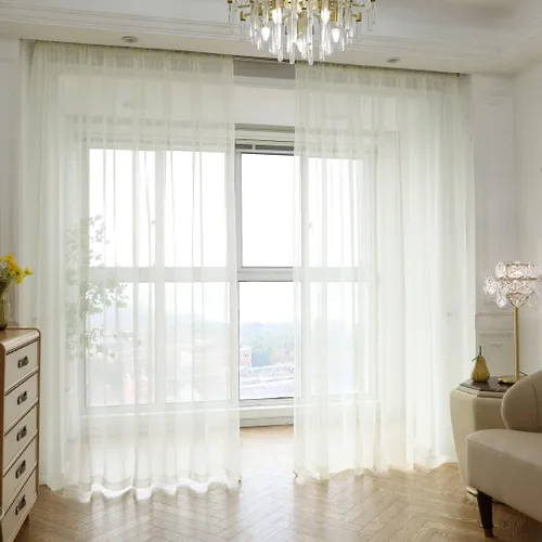 PHILEASY Cortinas traslúcidas para la ventana de color beige, 2 paneles de 63 pulgadas de largo, con bolsillo básico para la barra de la cortina,