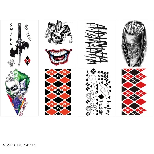 Miniatura 3 de 23 hojas de tatuajes de bromista de Halloween para hombres, mujeres y adultos, tatuajes temporales falsos de cara de Halloween, serpiente