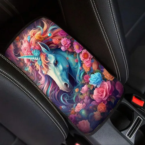 Miniatura 12 de Funda para reposabrazos de automóvil, ajuste universal para la mayoría de automóviles, SUV, camiones, sedán, patrón fresco, plegable, cómoda, Oso