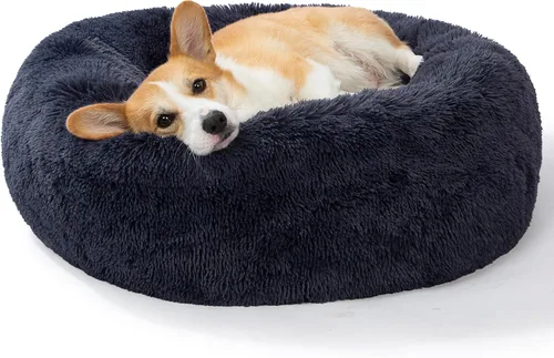 Miniatura 10 de SAVFOX Camas calmantes de felpa para perros, cama de perro de dona para perros pequeños, tamaño mediano, grande y extragrande, cómoda cama para Beige