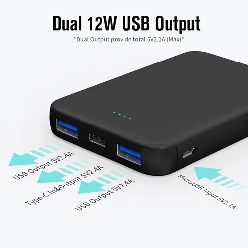 Miniatura 3 de S22 Cargador Portátil, Batería Externa Mini Colorida de 5000mAh Compatible con iPhone 15/14/13/12/11/X de Todas las Series y Teléfono Android