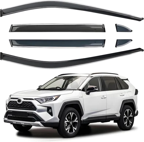 Miniatura 10 de Juego de 6 viseras de ventana para Toyota RAV4 2013 2014 2015 2016 2017 2018 Safe Rain Out-Channel Guard deflector