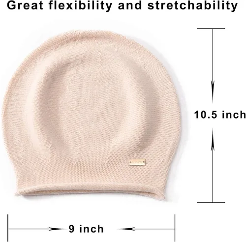 Miniatura 4 de jaxmonoy Gorro de punto holgado de cachemira para mujer, gorro de invierno suave y cálido de lana para mujer