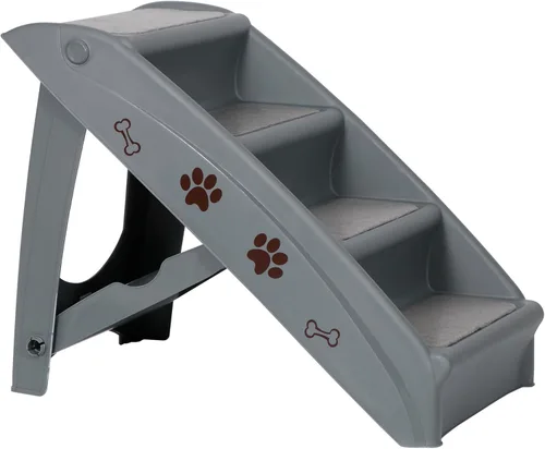 Miniatura 10 de Escaleras para perros y escalones para camas altas, escalera plegable para mascotas para perros pequeños, rampa de plástico antideslizante segura
