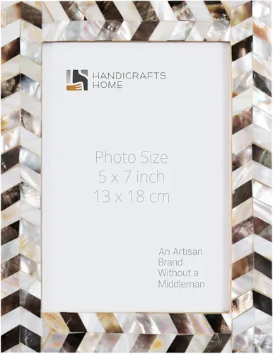 Miniatura 28 de Handicrafts Home Marco de fotos blanco hecho a mano de 4 x 6 pulgadas, marco de fotos vintage de nácar, marco de exhibición para mesa o pared