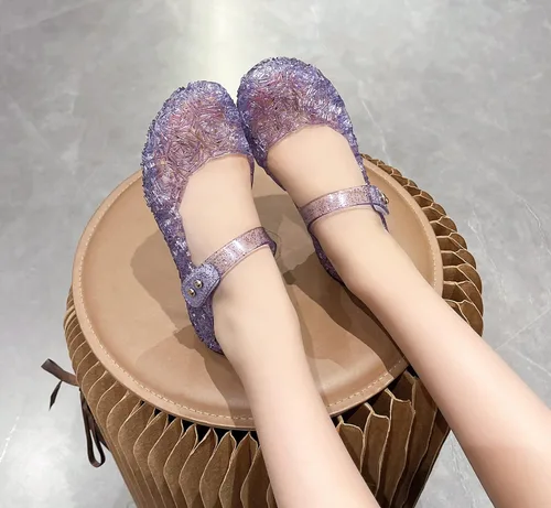 Miniatura 5 de Sandalias de gelatina para niñas, zapatos de vestir de princesa para niña pequeña, talla 9, fiesta de baile de reina, cosplay, gelatinas, disfraces