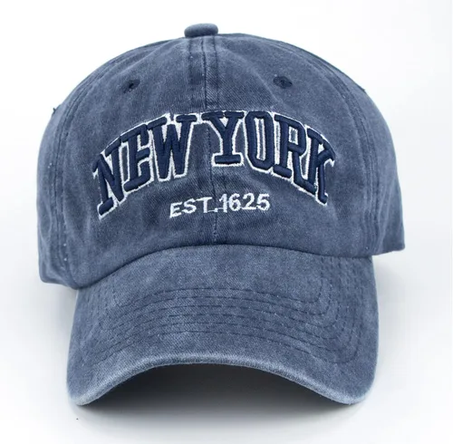 Miniatura 8 de Sombrero de béisbol New York Distressed-Adjustable Strapback - Sombrero de sarga lavada unisex, talla única