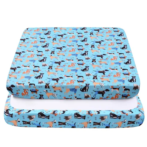 Miniatura 9 de Cloele Sábanas bajeras cuadradas perfectas para colchones portátiles de 36 x 36 pulgadas, sábanas cuadradas de jungla para cuna, sábana bajera