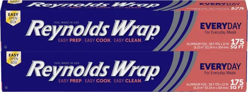 Papel Aluminio Reynolds Wrap, `175 Pies Cuadrados (Dos cajas), 350 Pies Cuadrados en Total